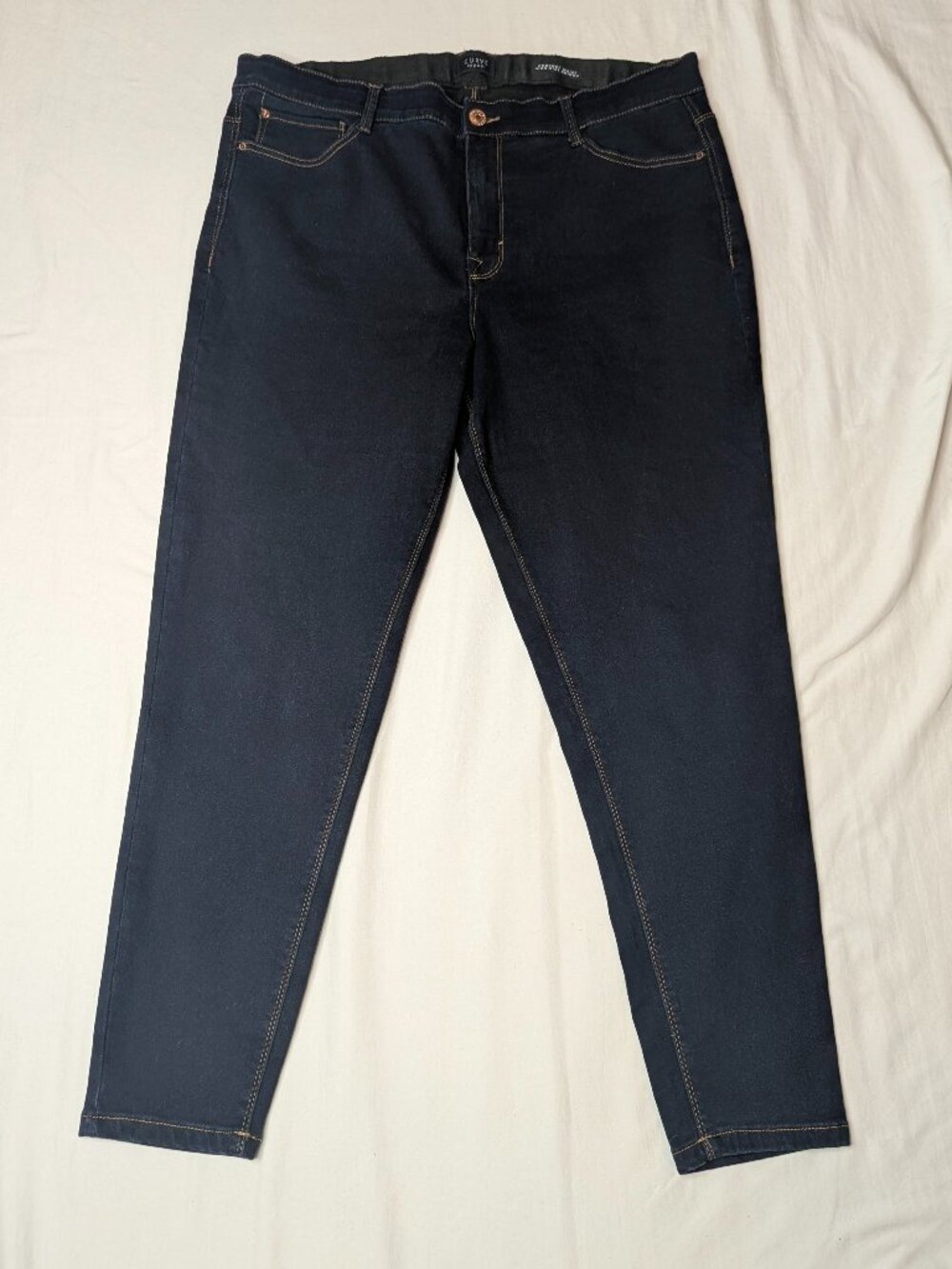 Curve Appeal Comfort Waist High Rise Skinny Jeans, Darkwash, Size 18W